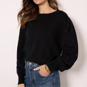 EUC Evereve Balloon Sleeve Studded Sweater